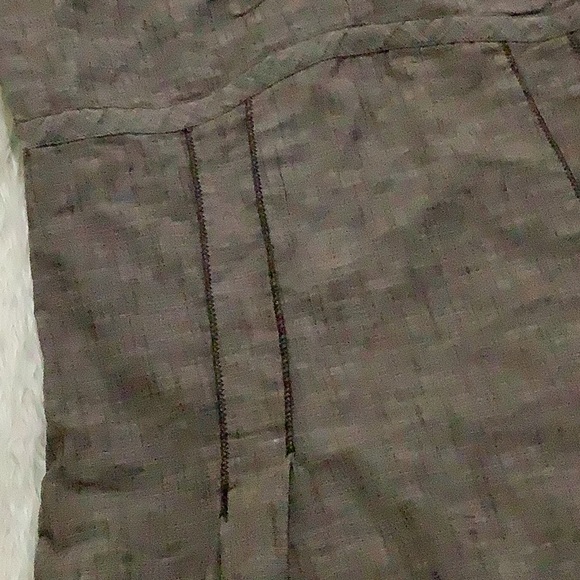 Matilda Jane women’s linen brown spaghetti strap pleated summer dress medium - Picture 3 of 7